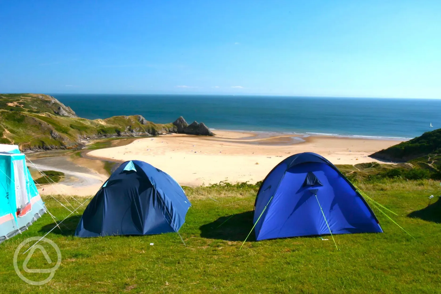 Full sea view grass camping pitches