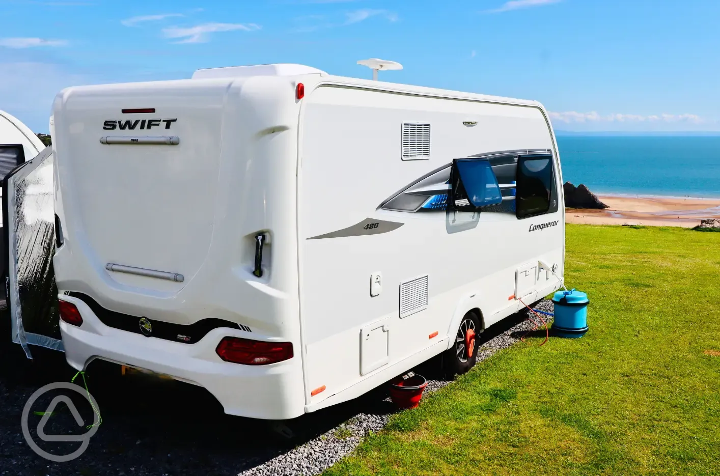 Large hardstanding sea view pitches