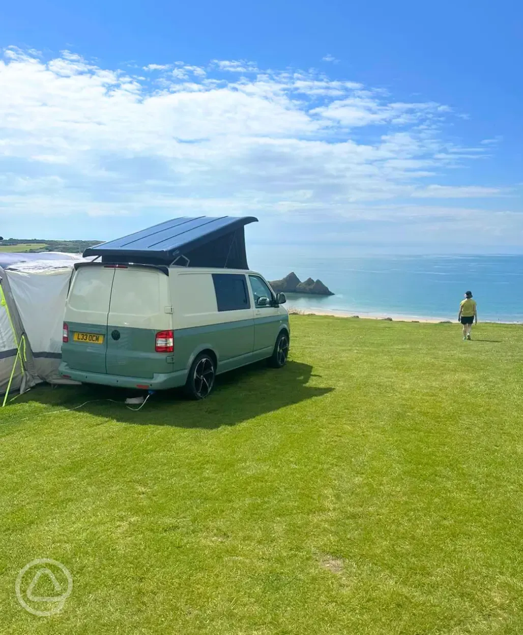 Full sea view grass camping pitches