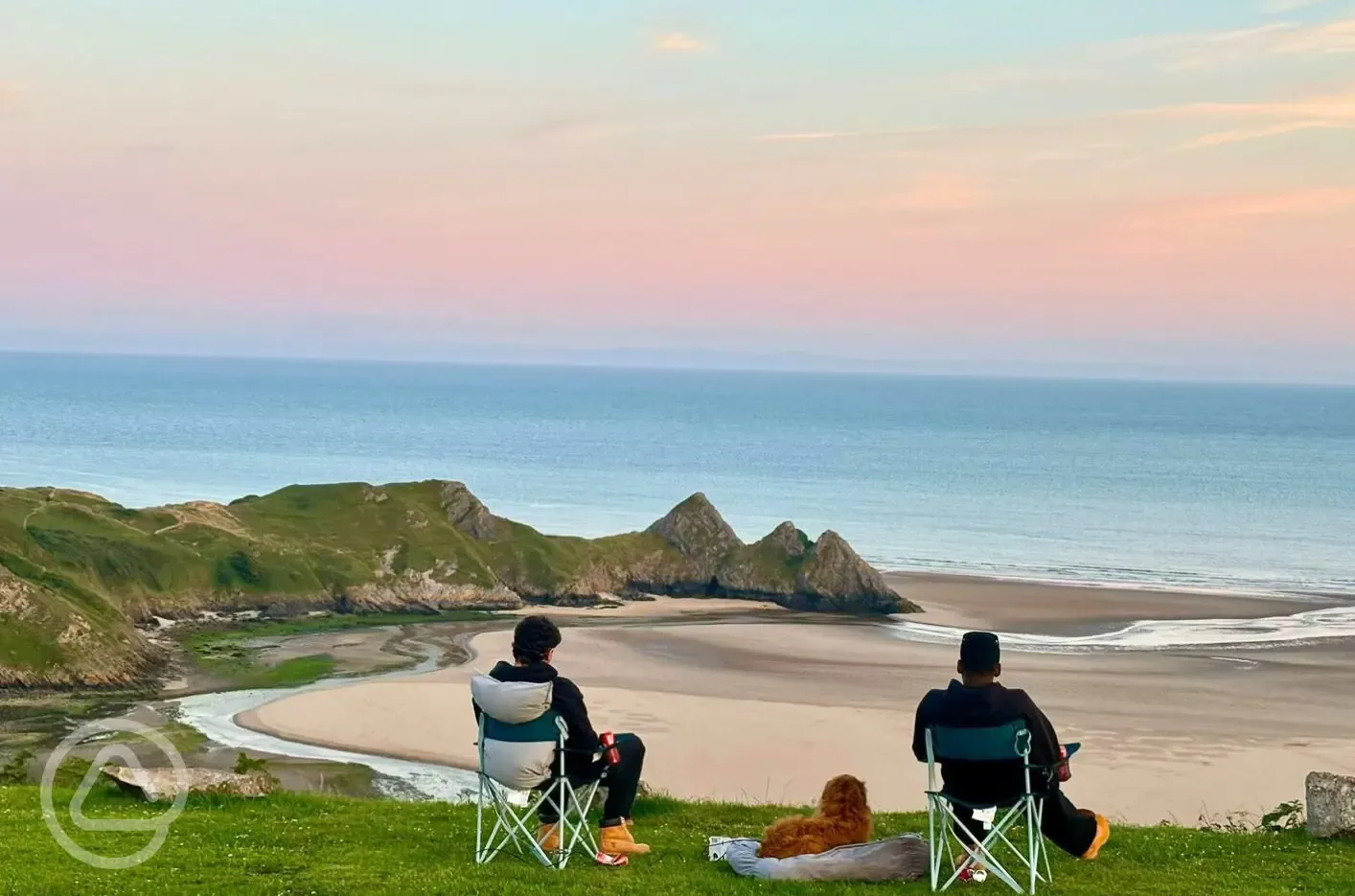 Three Cliffs Bay at sunset