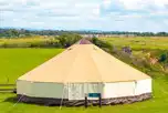 Bell tent with countryside views