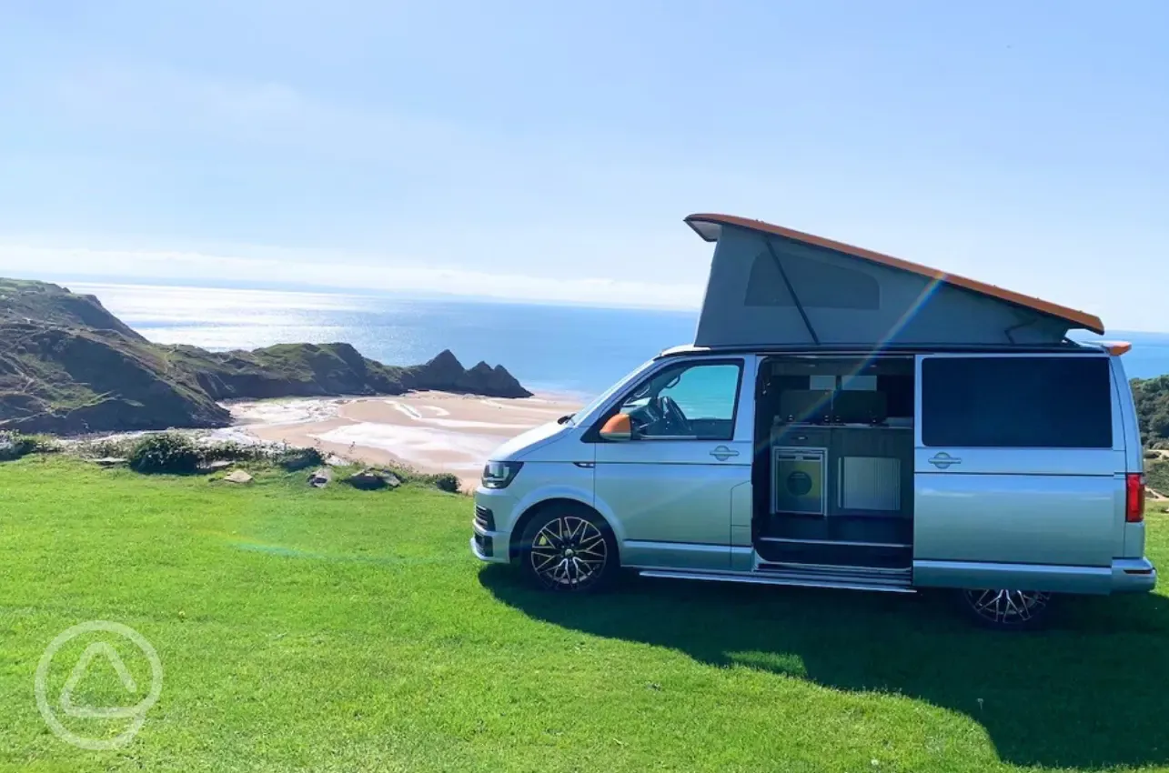 Full sea view grass camping pitches