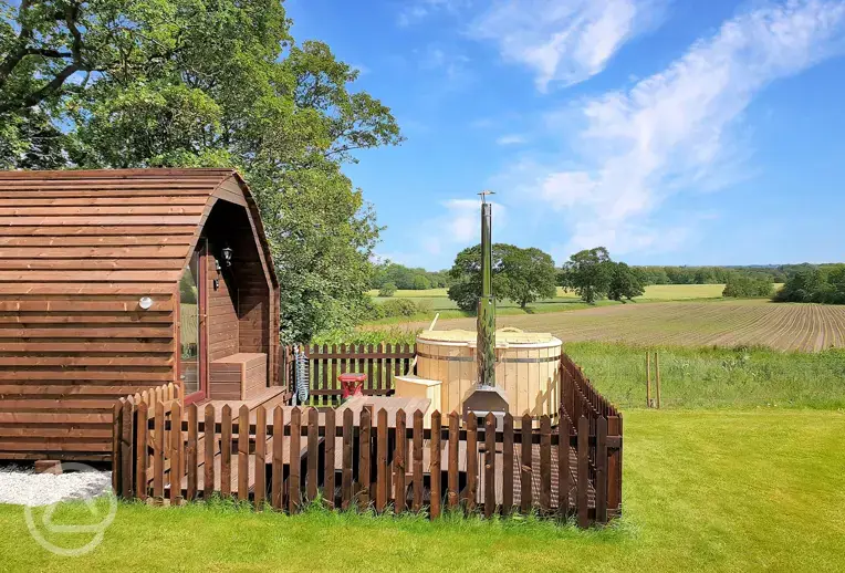 Badger pod with hot tub
