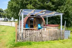 Alpaca pod with hot tub