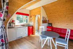 Owl pod with hot tub interior