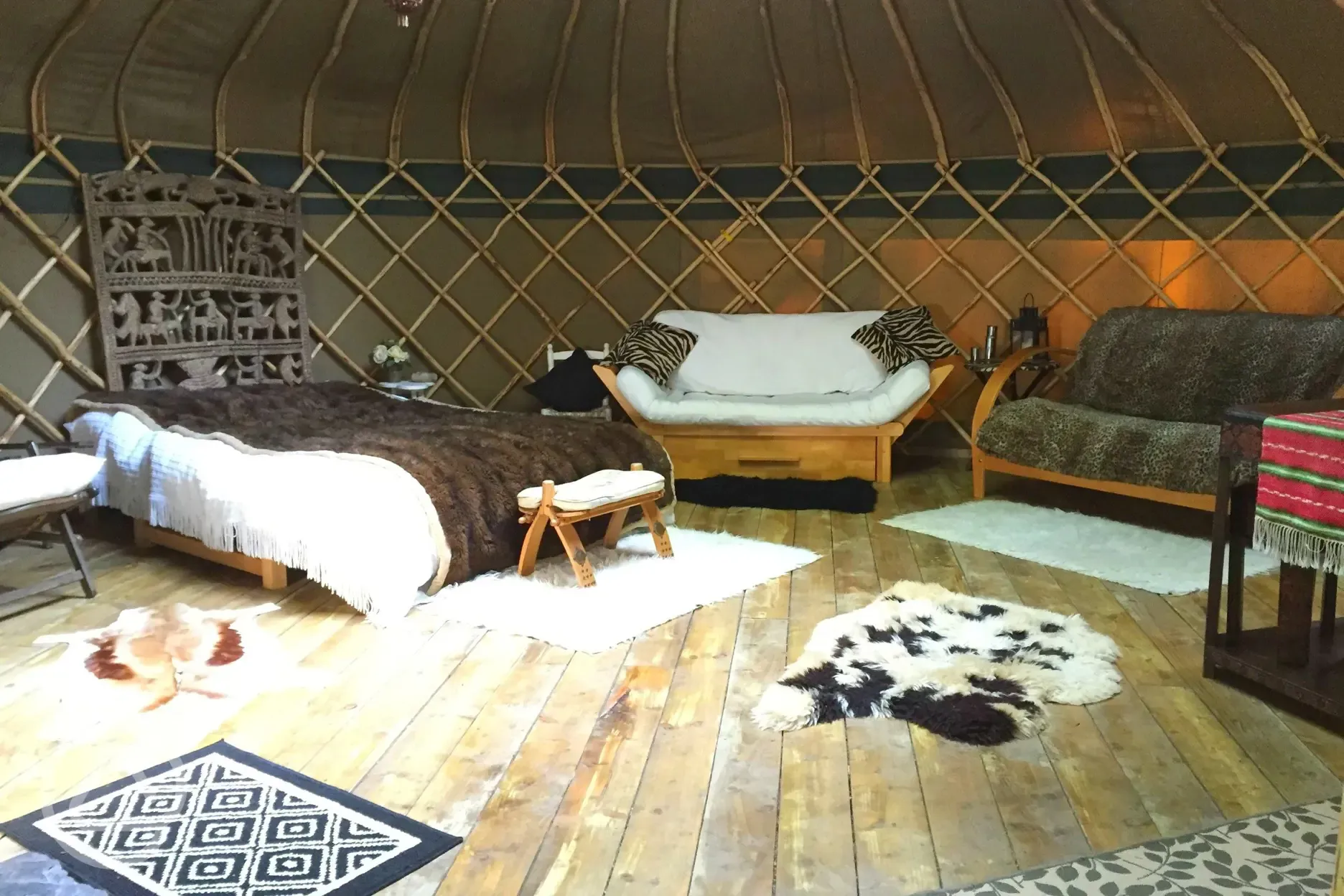 Interior of Savannah Yurt
