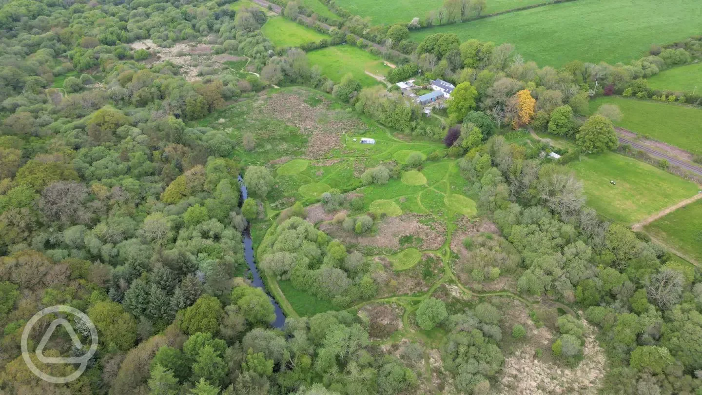 Aerial of the campsite