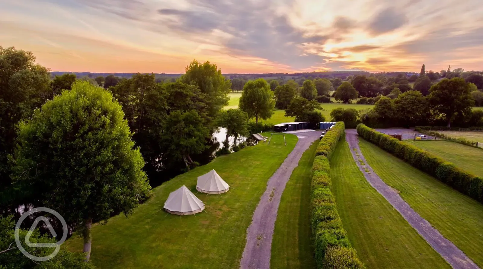 Sunset over the site