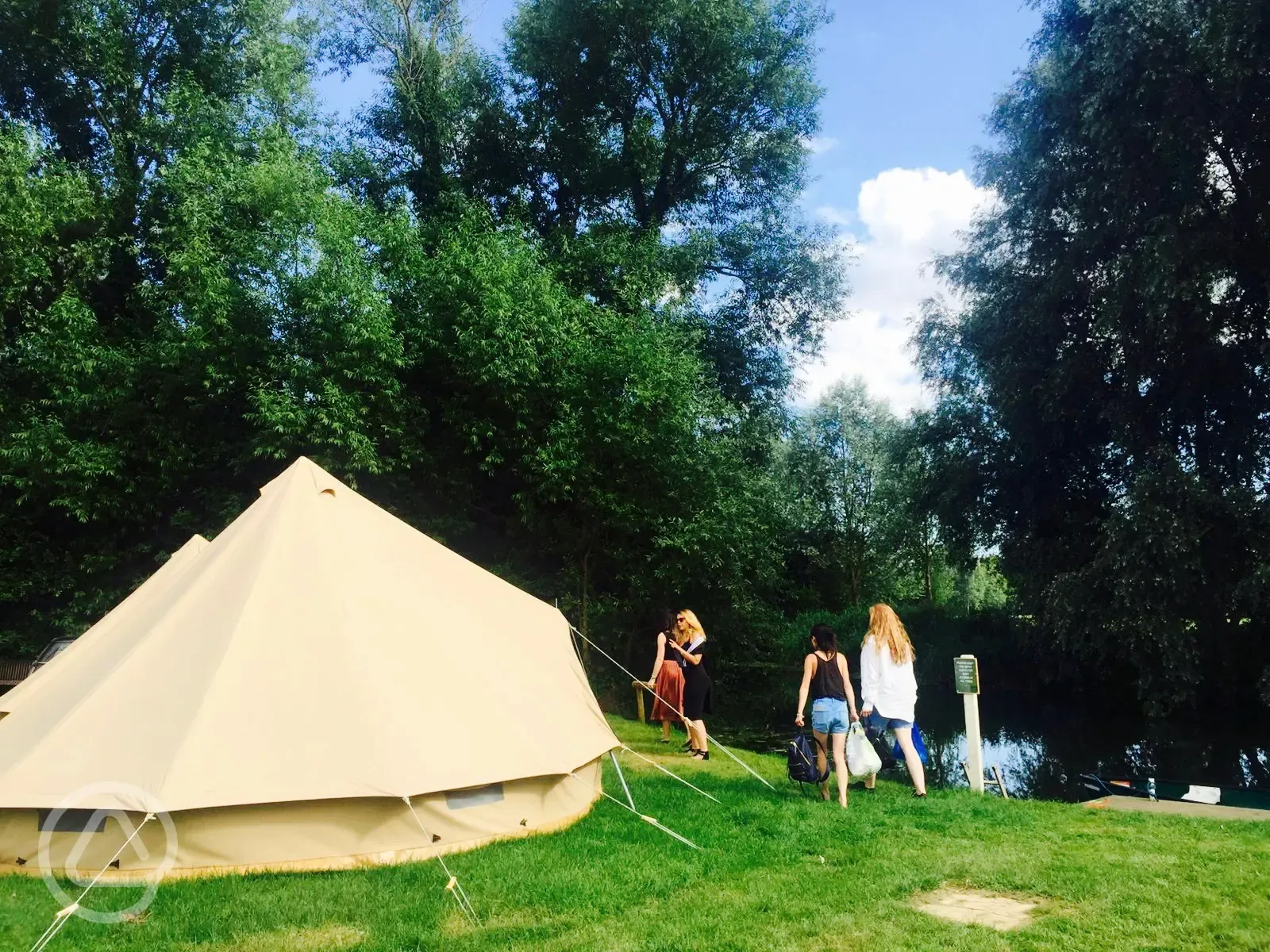 Invite family and friends to camp by the river overnight
