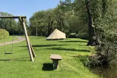 Bell tents and swing set
