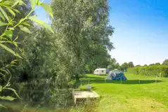 Riverside non electric grass pitches at Rushbanks Farm Caravan and Camping Site