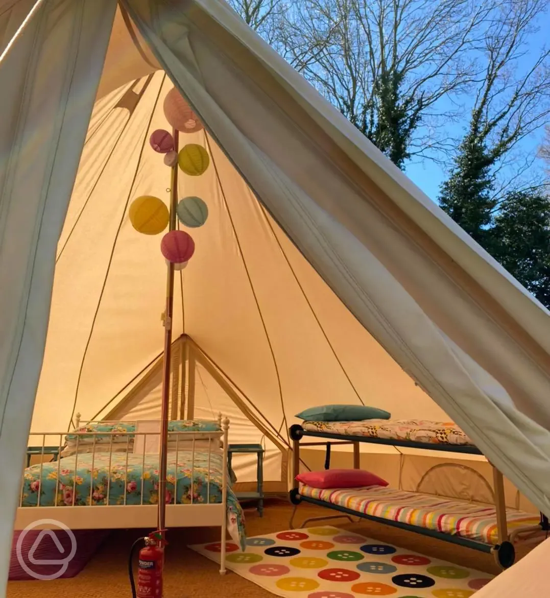 Bunk bed in bell tents