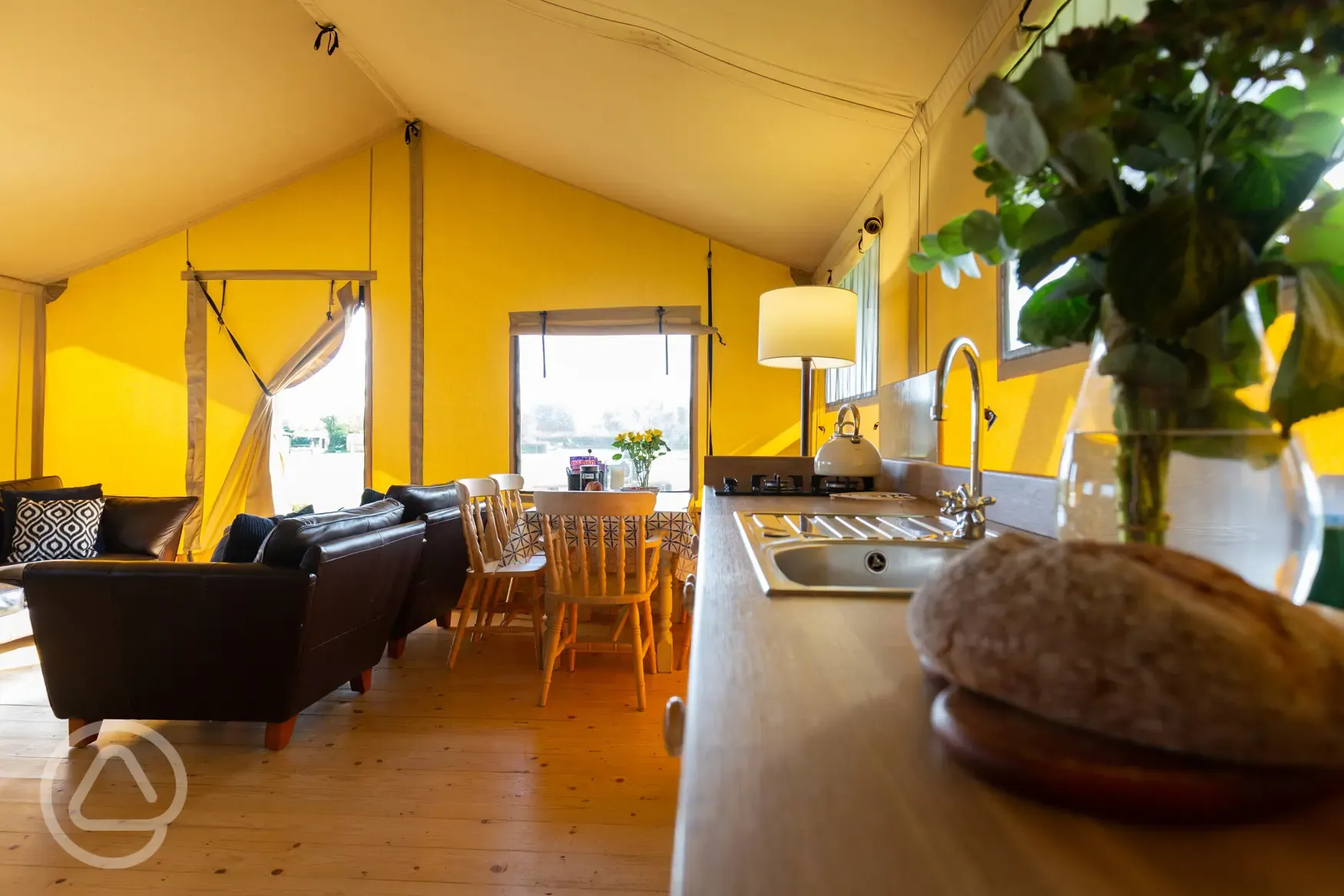 Large Fully Equipped Luxury Safari tents design for maximum comfort sleeps 5