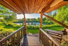 Wee Tree Howf Treehouse with pond views