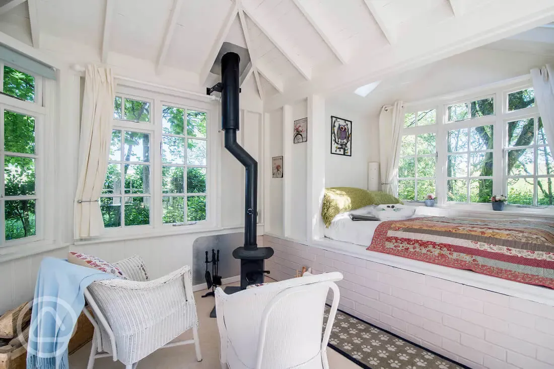 Summer Howf with a window double bed with bedding provided