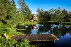 Wee Tree Howf Treehouse with pond views