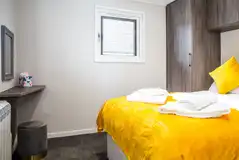 Shepherd's hut double bedroom