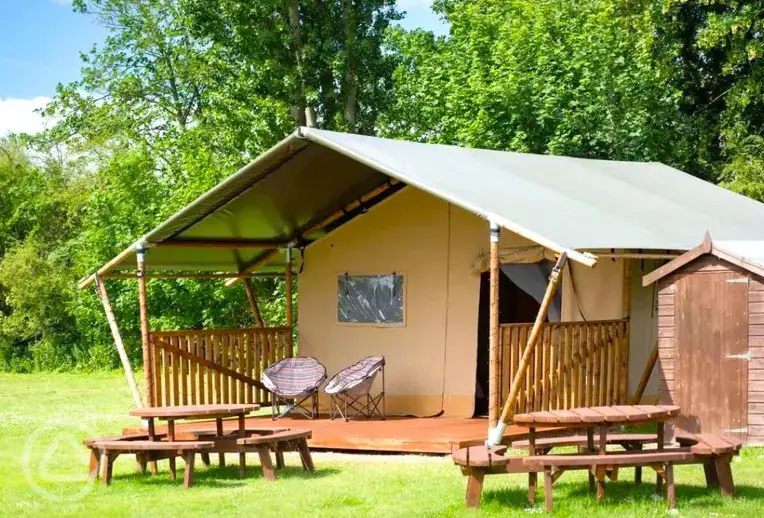 Safari tent exterior 