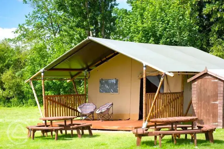 Safari tent exterior 