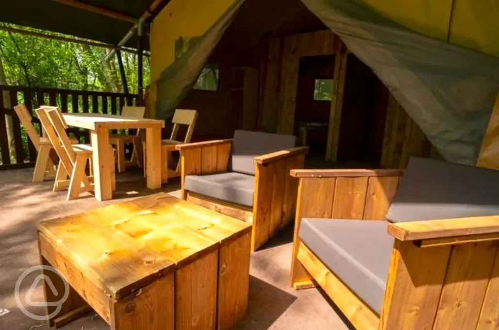 Safari tent decking area