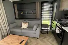 Glamping S-pods kitchen and living area