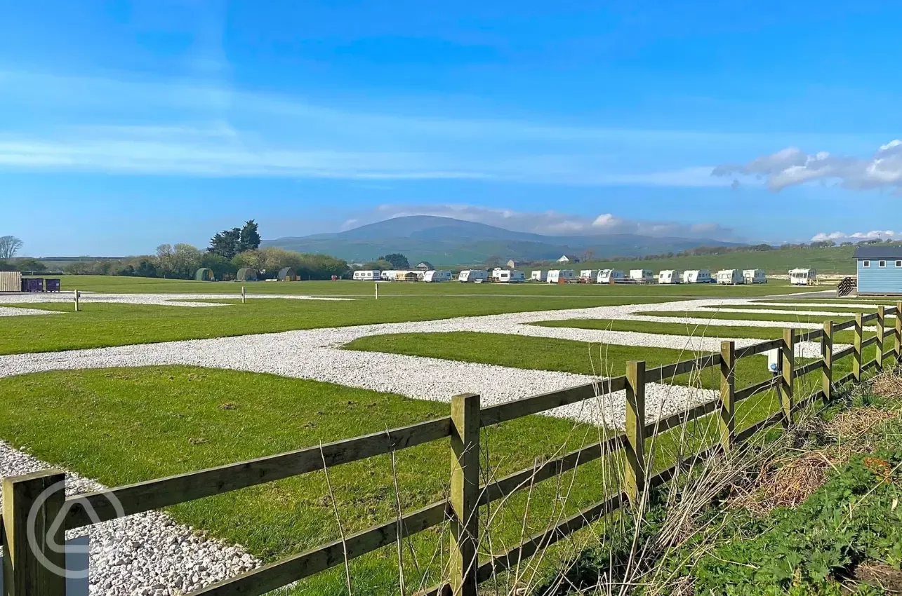 Electric hardstanding pitches with 10 amp hook up (7m x 3.5m) 