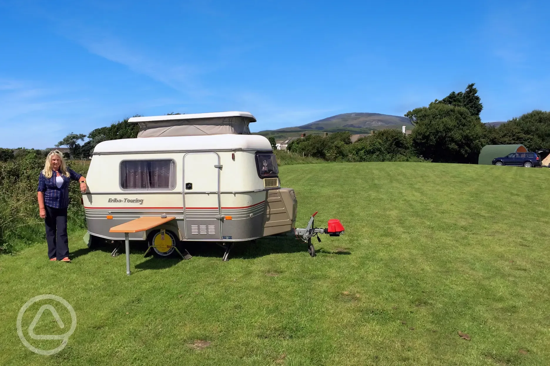 Caravan on non electric grass pitches (7m x 3.5m)