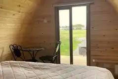 Camping pod (two person) king size bed frame and mattress