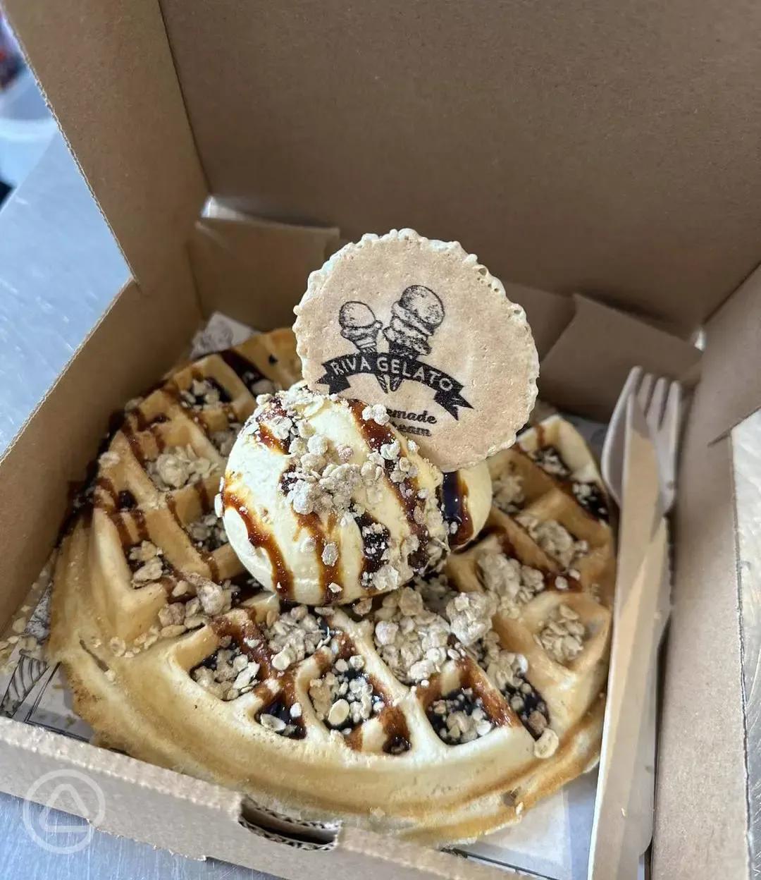 Waffles from Riva's gelato