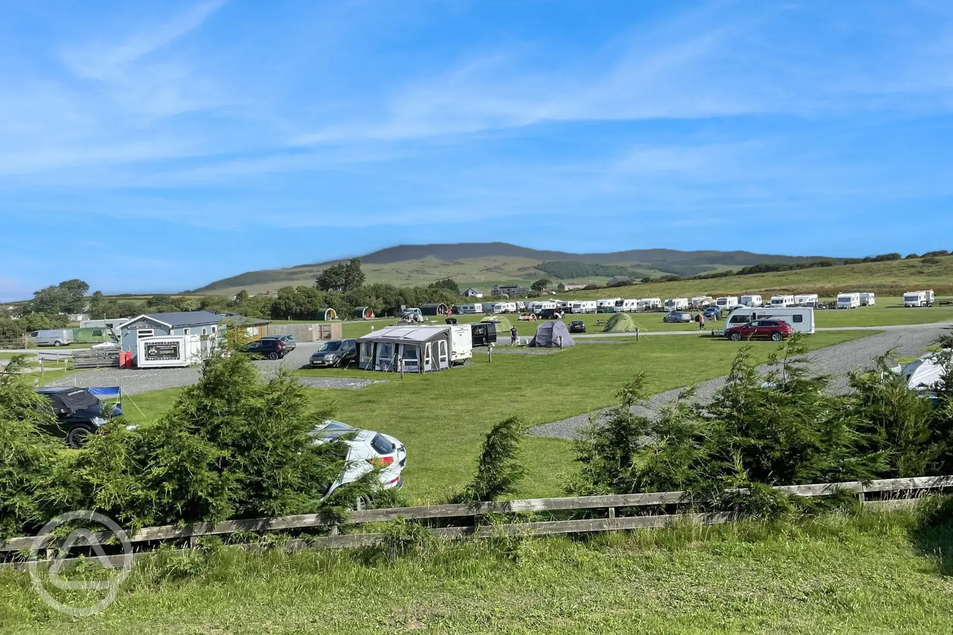 Electric hardstanding pitches with awning space