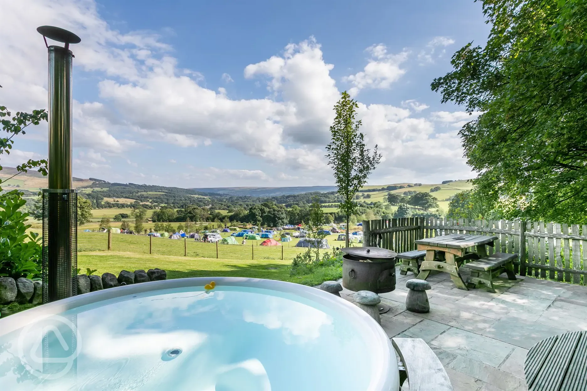 Luxury timber pod hot tub