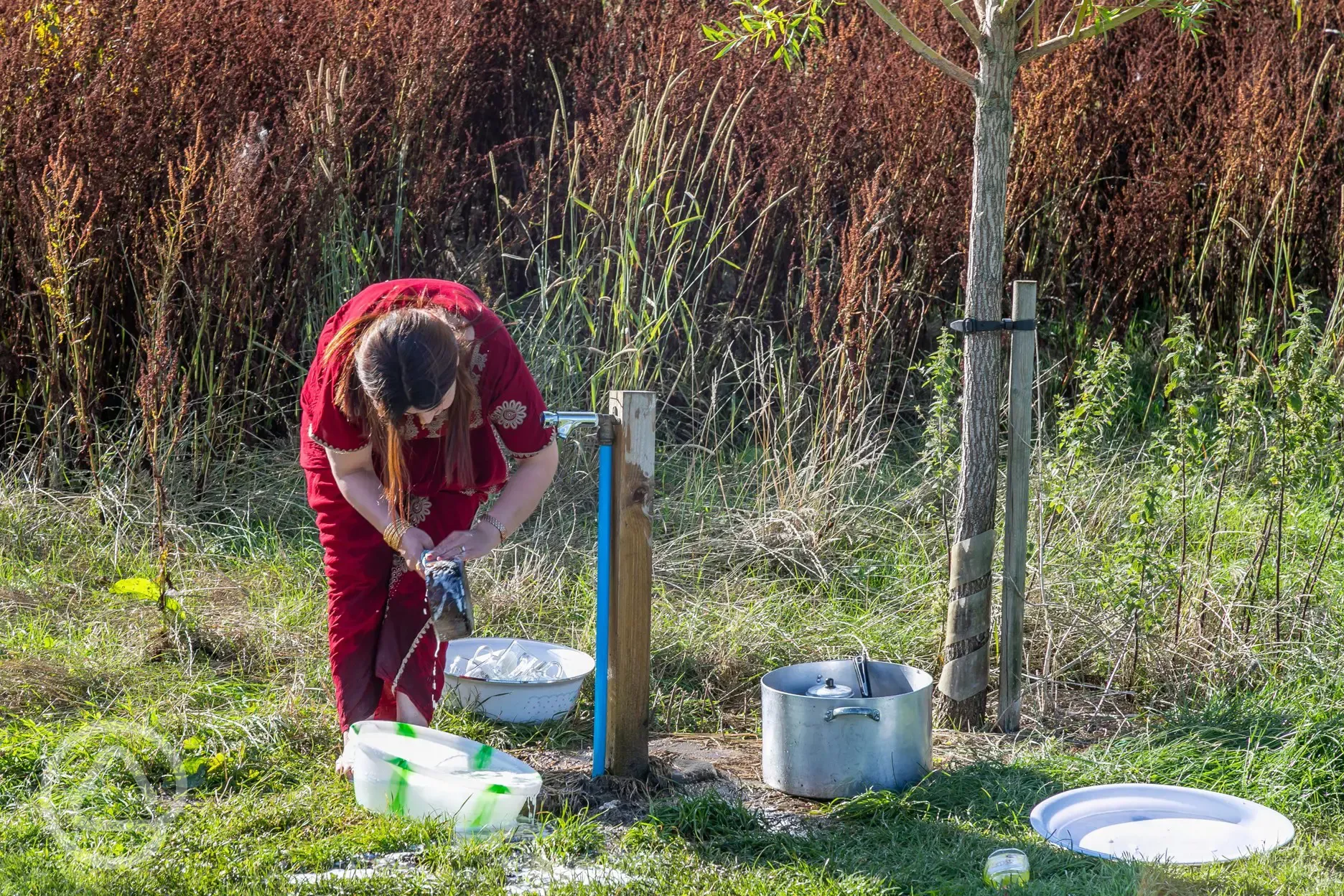 Outdoor washing up area