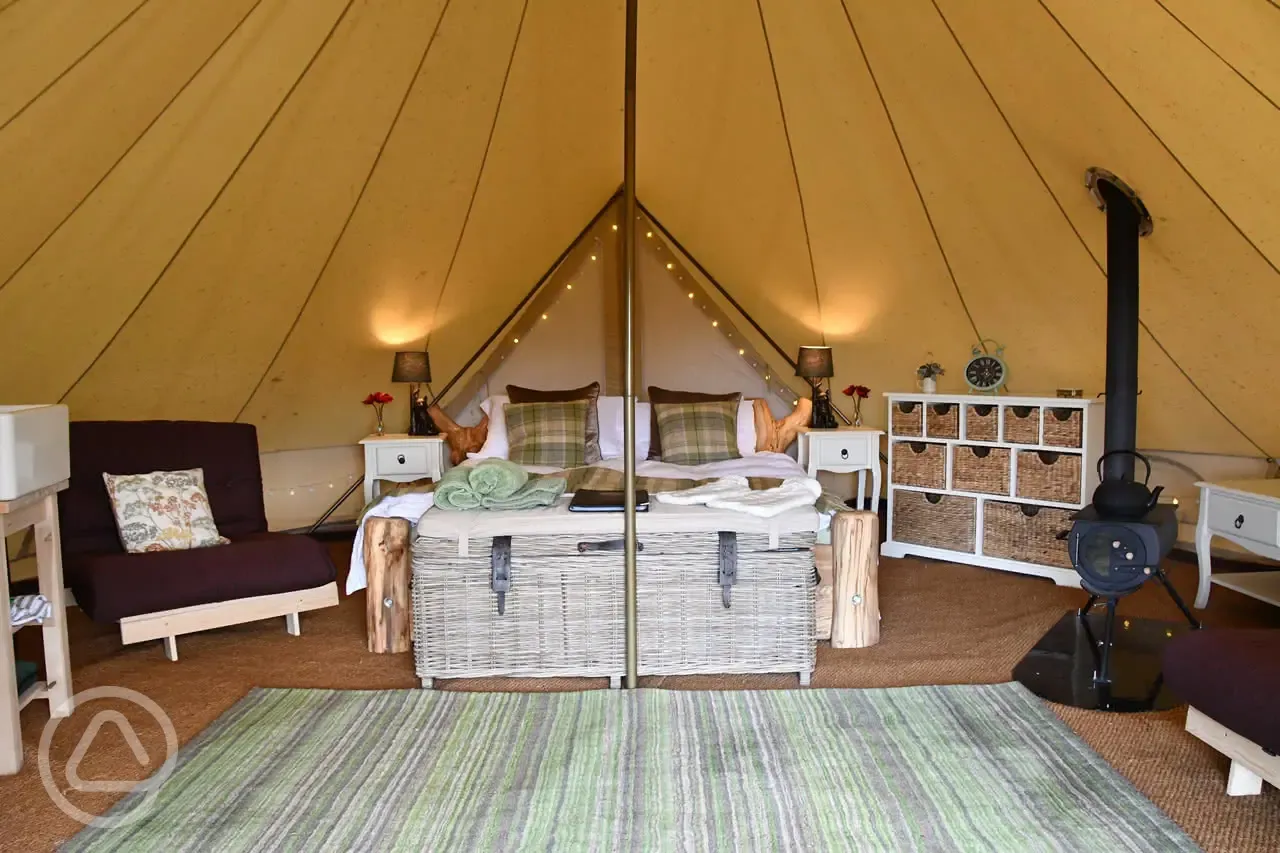 Luxury bell tent interior