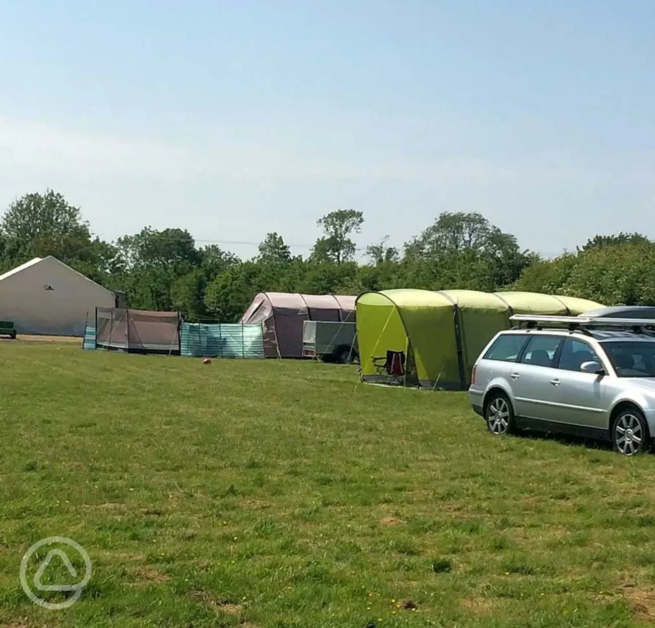 Grass tent pitches