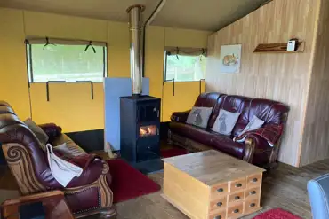 Safari tent living area