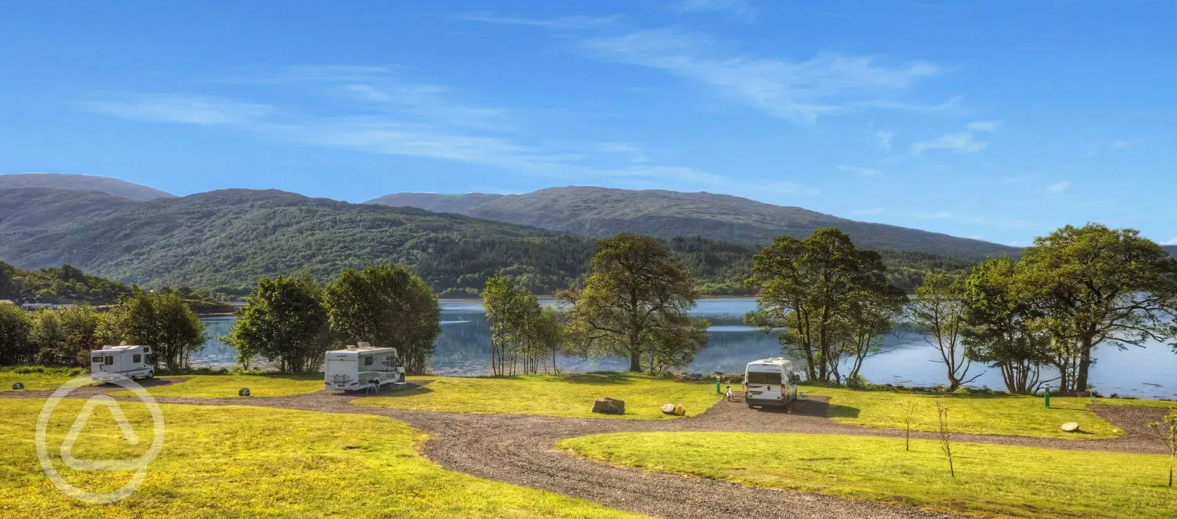 Electric hardstanding lochside pitches