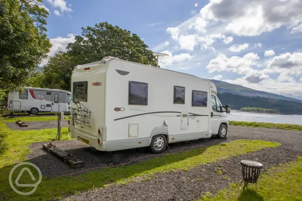 Electric hardstanding lochside pitches