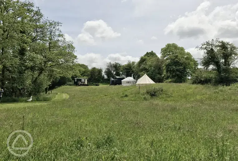 View of the Cwt Gwyrdd site from the meadow