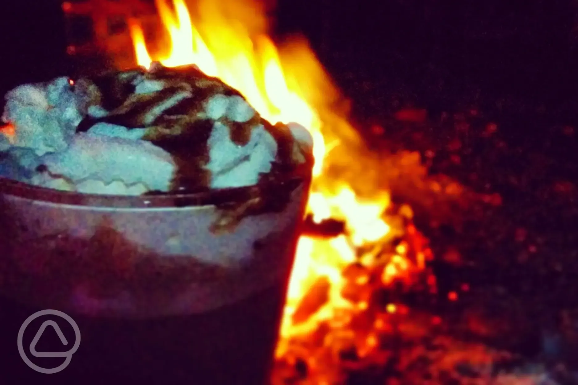 Bonfire with hot chocolate