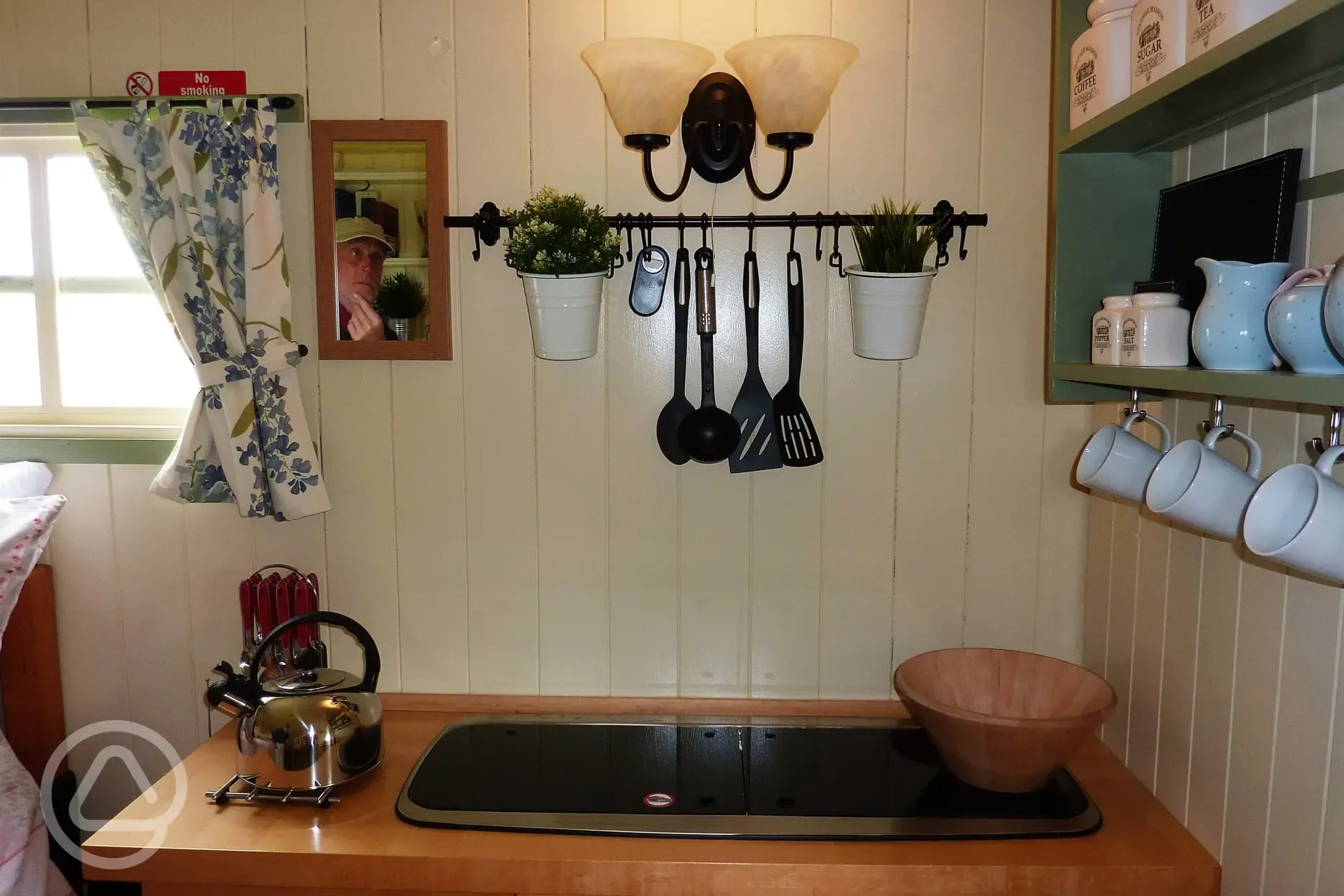 Interior of the Shepherds Hut at The Buteland Stop