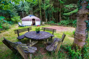 Yurt with outside seating