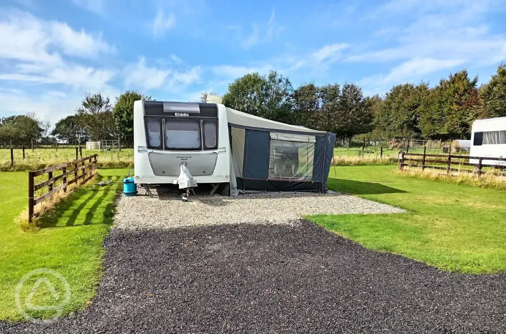 Fully serviced hardstanding pitch with awning space