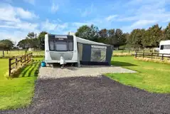 Fully serviced hardstanding pitch with awning space