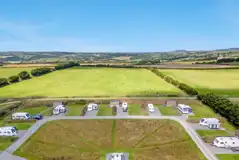 Aerial of the fully serviced hardstanding pitches
