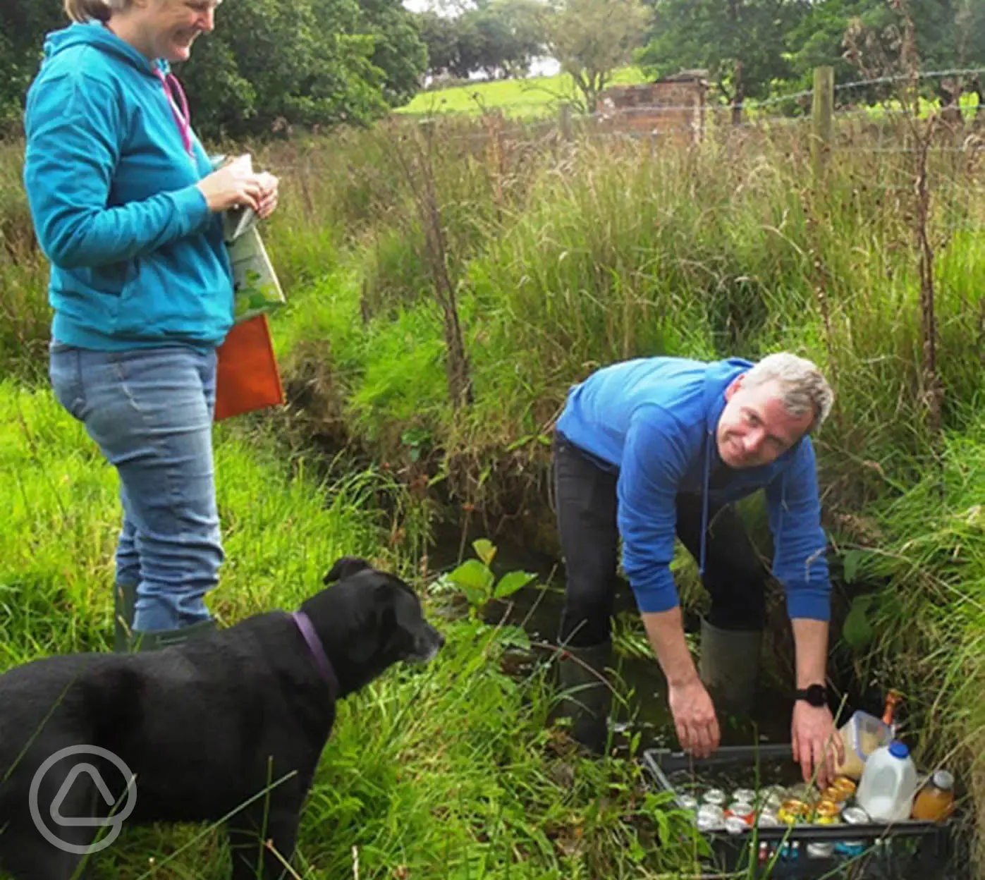 Babbling brook to keep the milk ...and beer... chilled