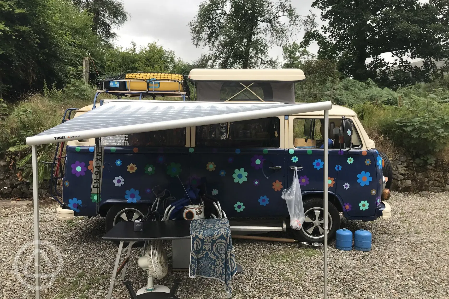 Campervan on the electric hardstanding pitches