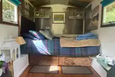 Shepherd's hut double bed with bedding and towels provided Shepherd's hut double bed with bedding and towels provided