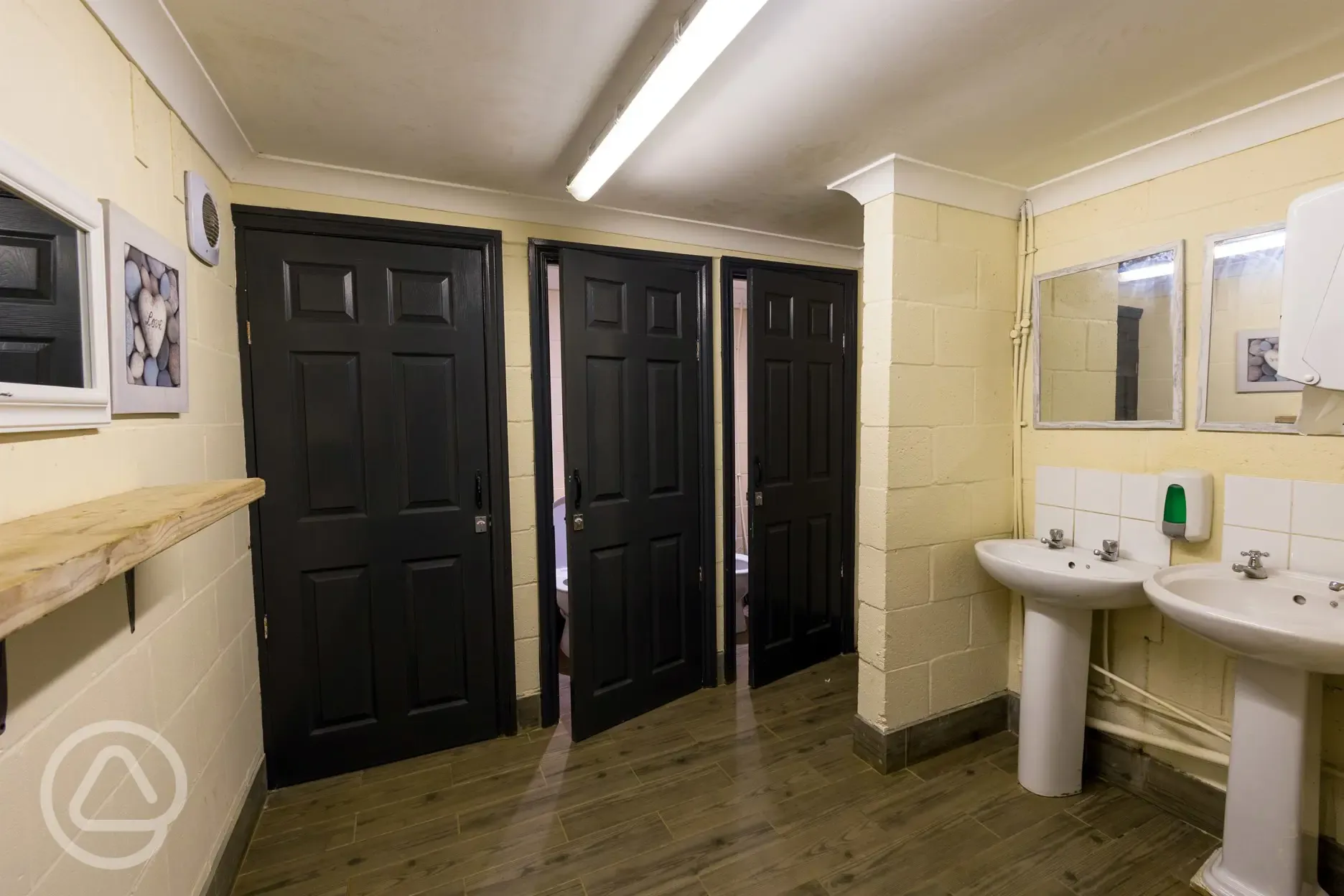 Our ladies toilets with 3 cubicles, unisex also available
