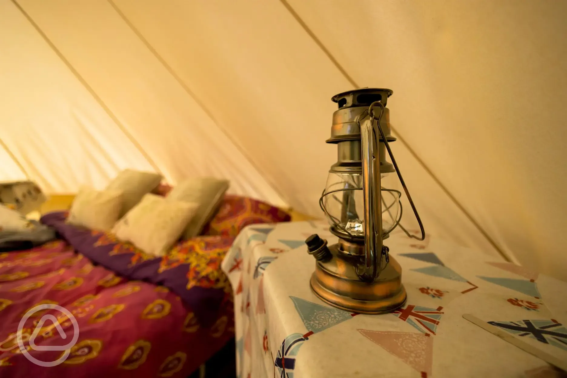 Bell tent-we provide lanterns n fairy lights for chill times