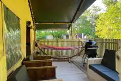 Safari tent outdoor decking